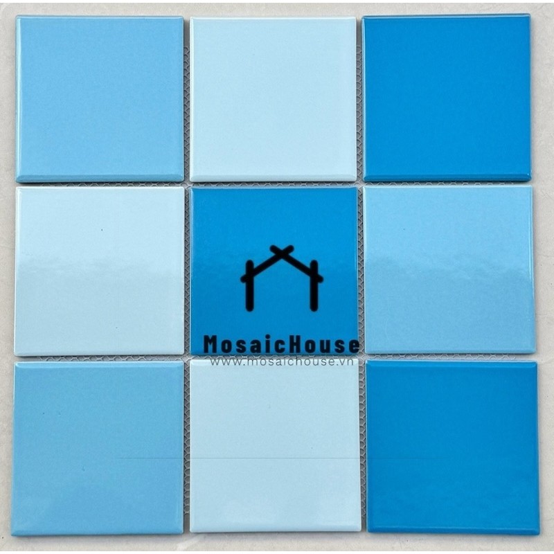 Gạch Mosaic 10x10 Men Bóng Mix Màu Xanh Biển 97B01